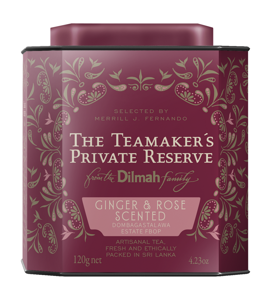 TPR Ginger & Rose Scented Dombagastalawa Estate Ceylon Black Tea Caddy-120g Loose Leaf