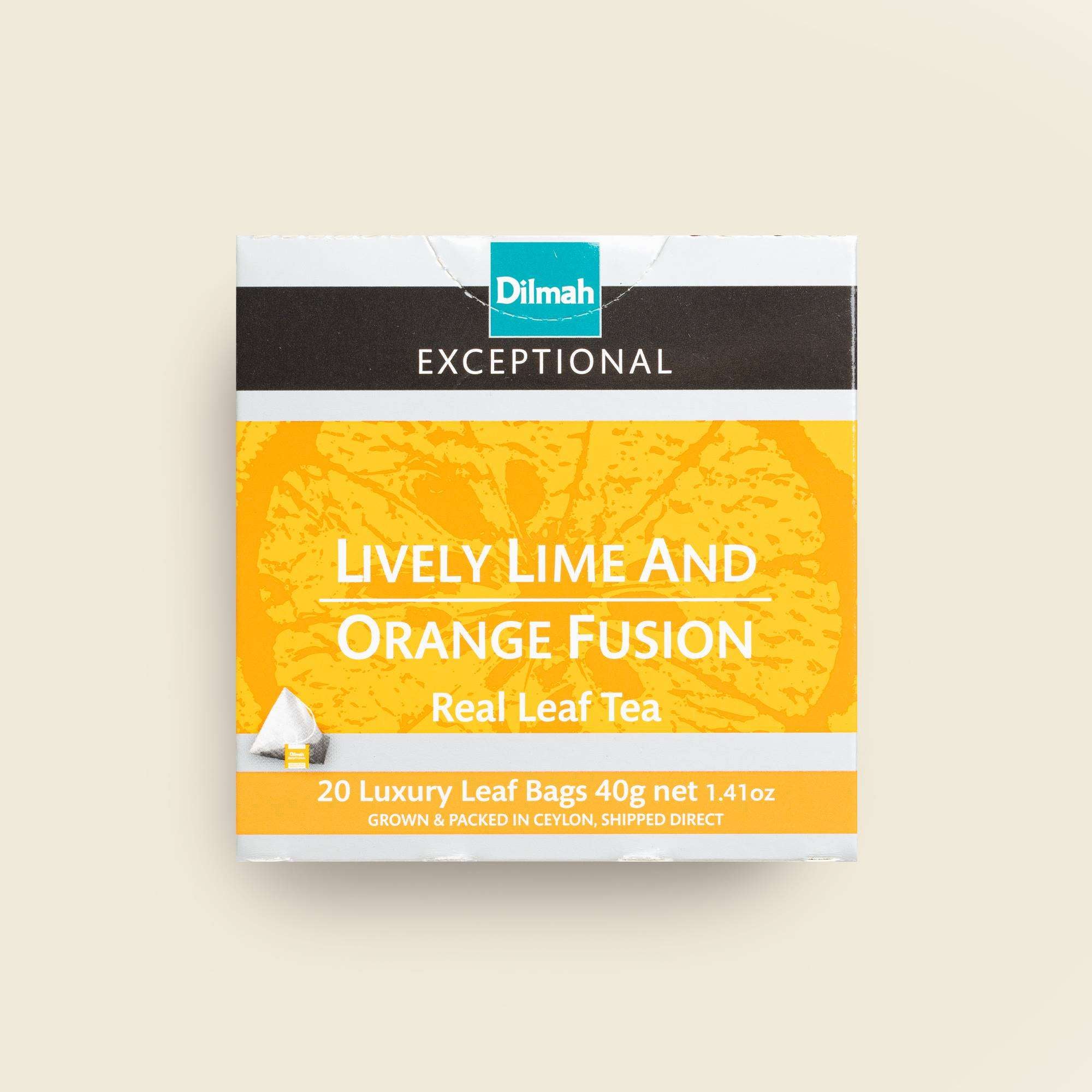 Exceptional Lively Lime & Orange Fusion Ceylon Black Tea-20 Luxury Leaf Tea Bags