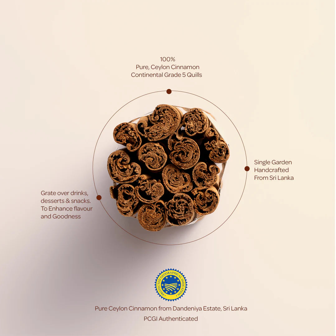 Ceylon Cinnamon Pure Cinnamon Continental Grade Quills-50g