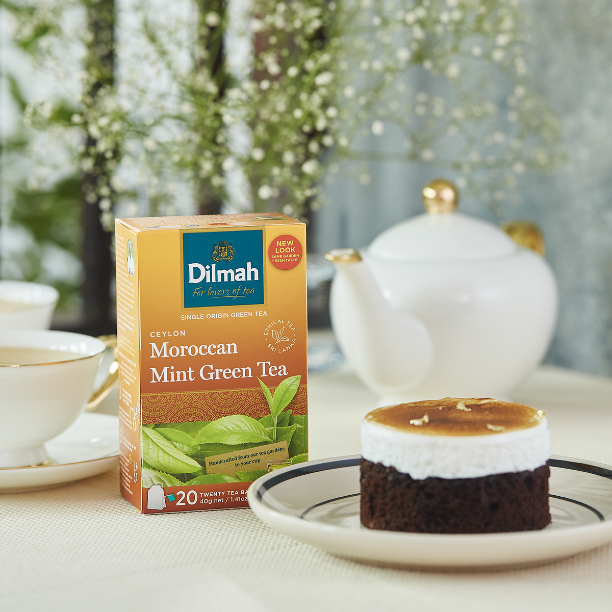 Ceylon Green Tea with Moroccan Mint-20 Tea Bags with Tag