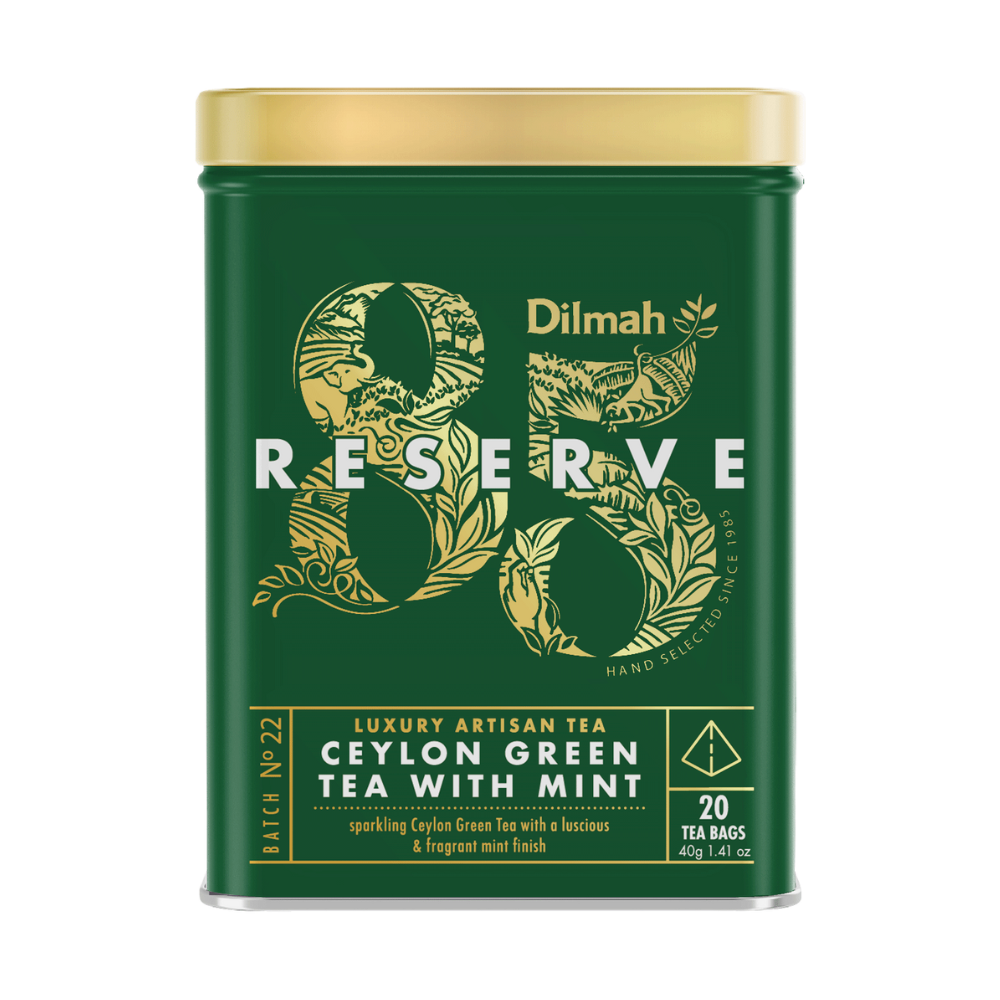 85 Reserve Ceylon Green Tea with Mint Tin Caddy-20 Luxury Leaf Tea Bags