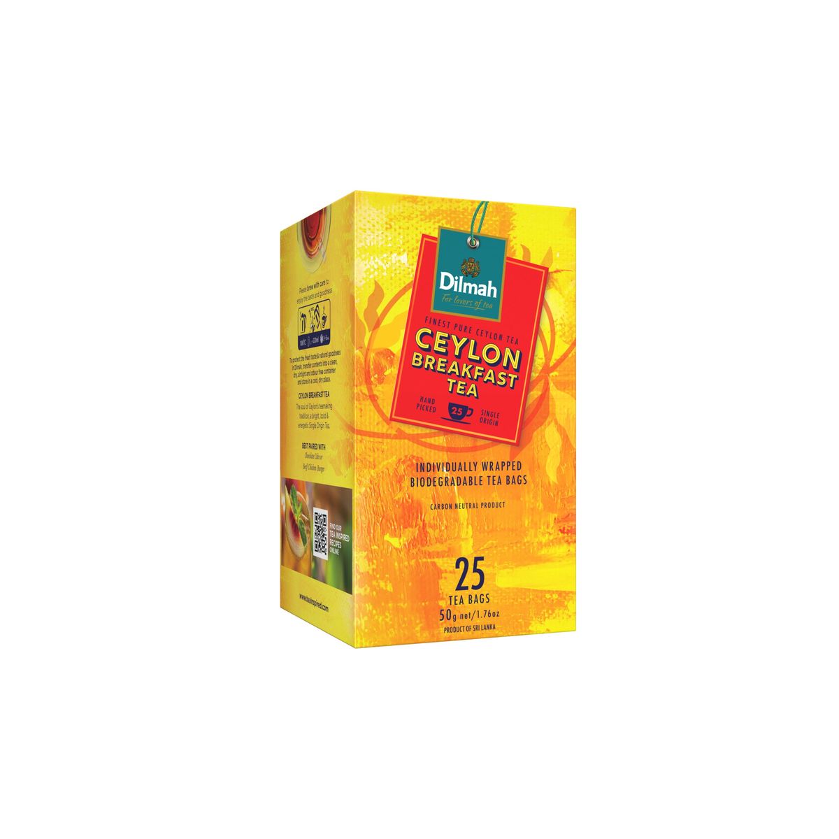 YUM Ceylon Breakfast Black Tea Pack - Individually Wrapped Tea Bags