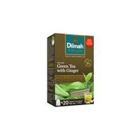 Dilmah Ceylon Green Tea with Ginger packaging on a white background