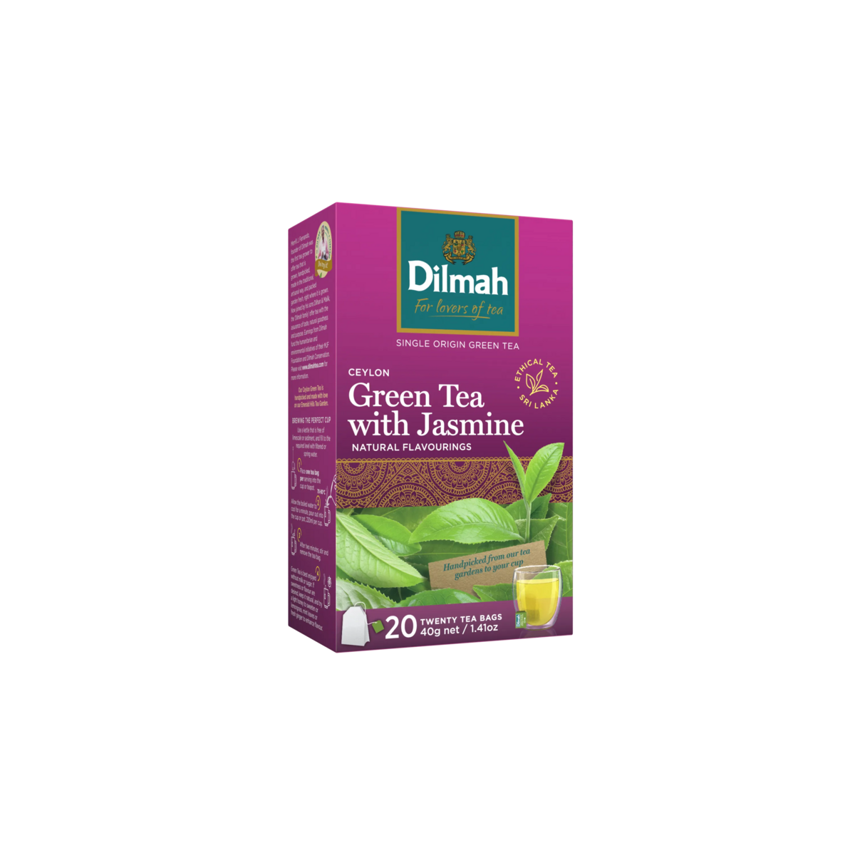 Pure Ceylon Green Tea with Jasmine – 20 String & Tag Tea Bags