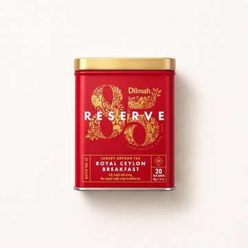 85 Reserve Royal Ceylon Breakfast Black Tea Tin Caddy-20 Luxury Leaf Tea Bags