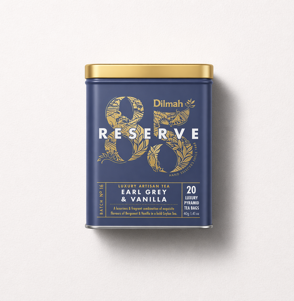 Dilmah 85 Reserve Earl Grey & Vanilla Black Tea 20 Luxury Leaf Bags