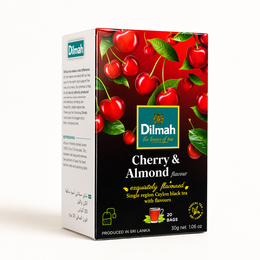 EFT Cherry & Almond Ceylon Black Tea - 20 Tea Bags with Tag