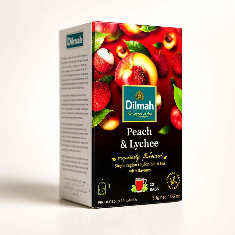EFT Peach & Lychee Ceylon Black Tea - 20 Tea Bags with Tag