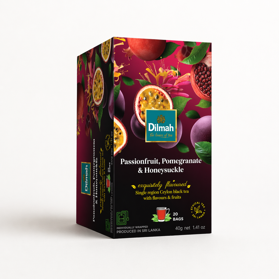 EFT Passion Fruit, Pomegranate & Honeysuckle Ceylon Black Tea-20 Individually Wrapped Tea Bags