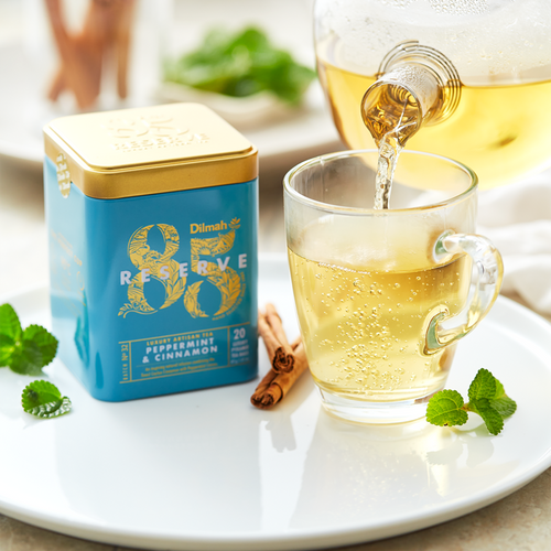 85 Reserve Peppermint & Cinnamon Infusion Tin Caddy-20 Luxury Leaf Tea Bags