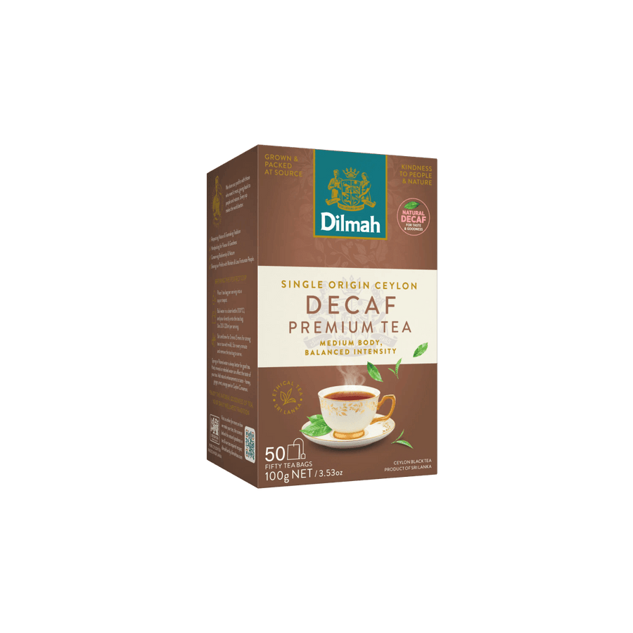 Premium Decaffeinated Ceylon Black Tea-50 Tea Bags with Tag