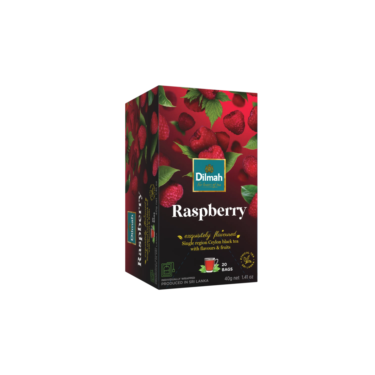 EFT Raspberry Ceylon Black Tea-20 Individually Wrapped Tea Bags