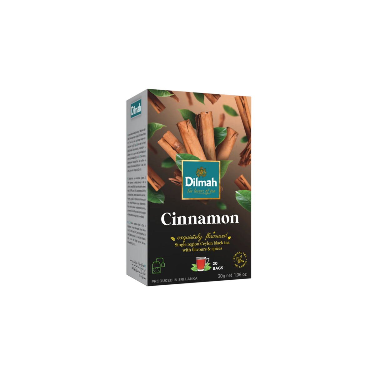 EFT Cinnamon Ceylon Black Tea - 20 Tea Bags with Tag