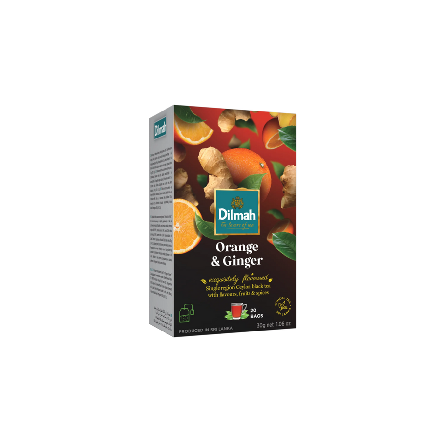 EFT Orange & Ginger Ceylon Black Tea - 20 Tea Bags with Tag