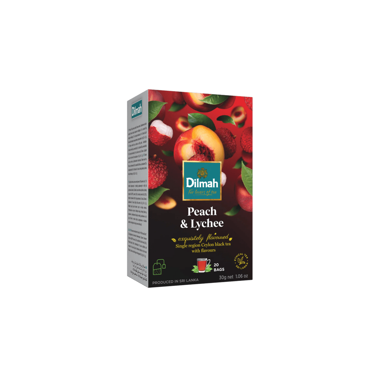EFT Peach & Lychee Ceylon Black Tea - 20 Tea Bags with Tag