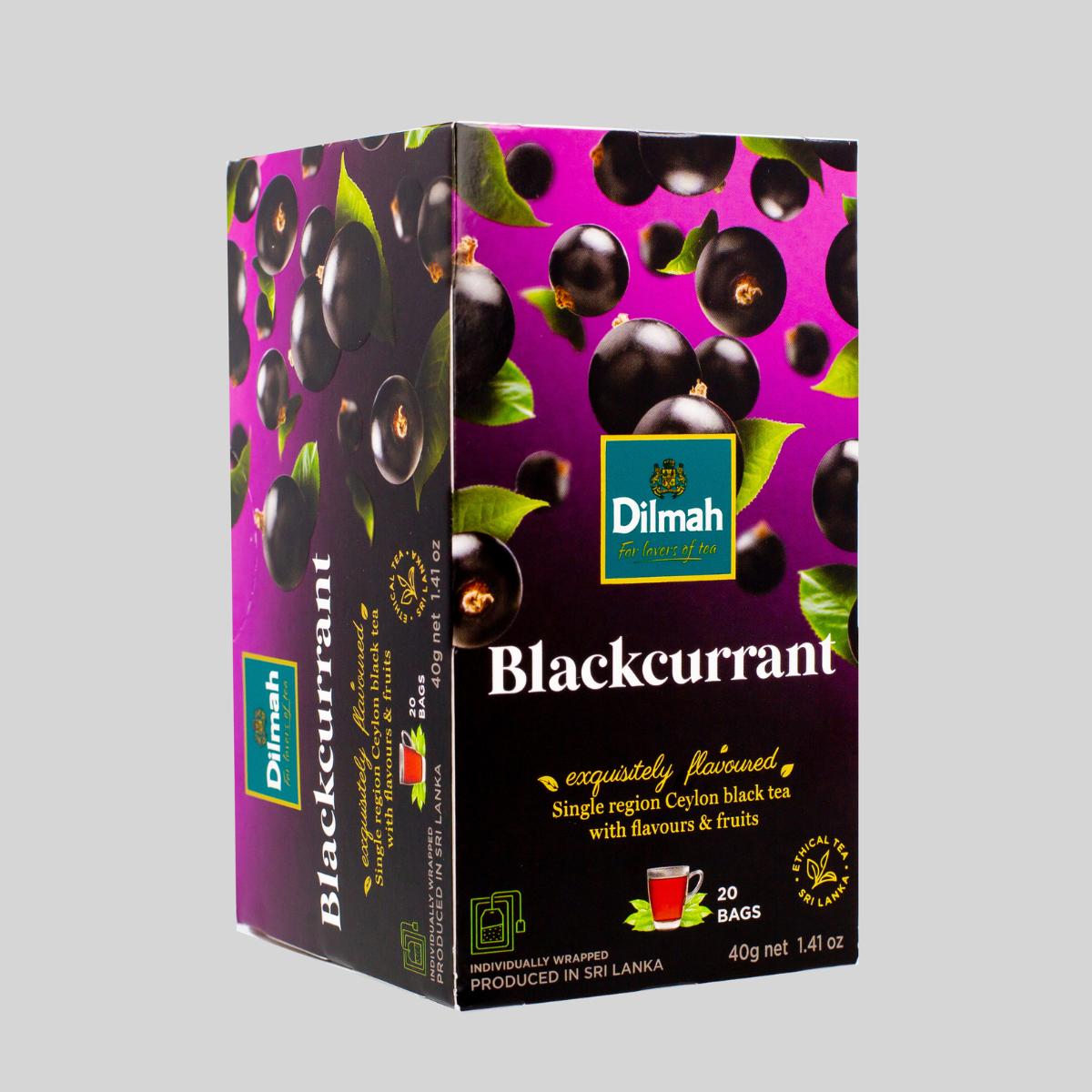 EFT Blackcurrant Ceylon Black Tea-20 Individually Wrapped Tea Bags