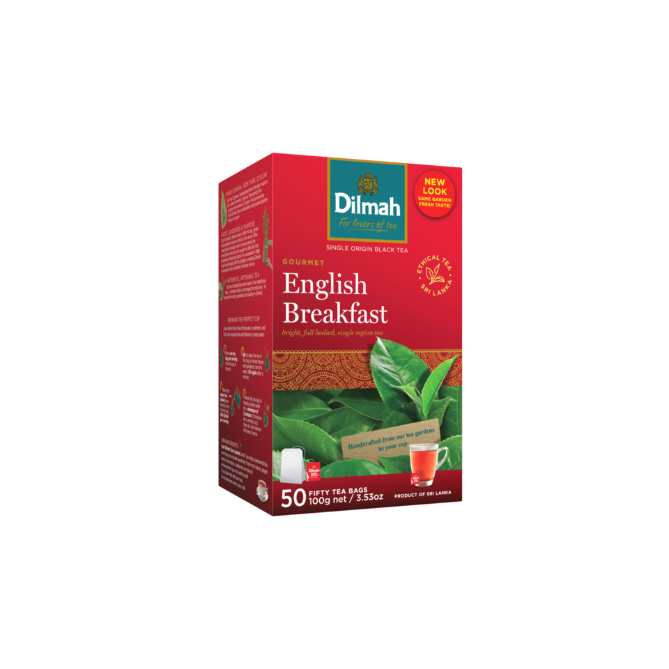 Gourmet English Breakfast Ceylon Black Tea-50 Tea Bags with Tag