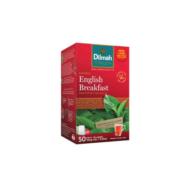 Gourmet English Breakfast Ceylon Black Tea-50 Tea Bags with Tag
