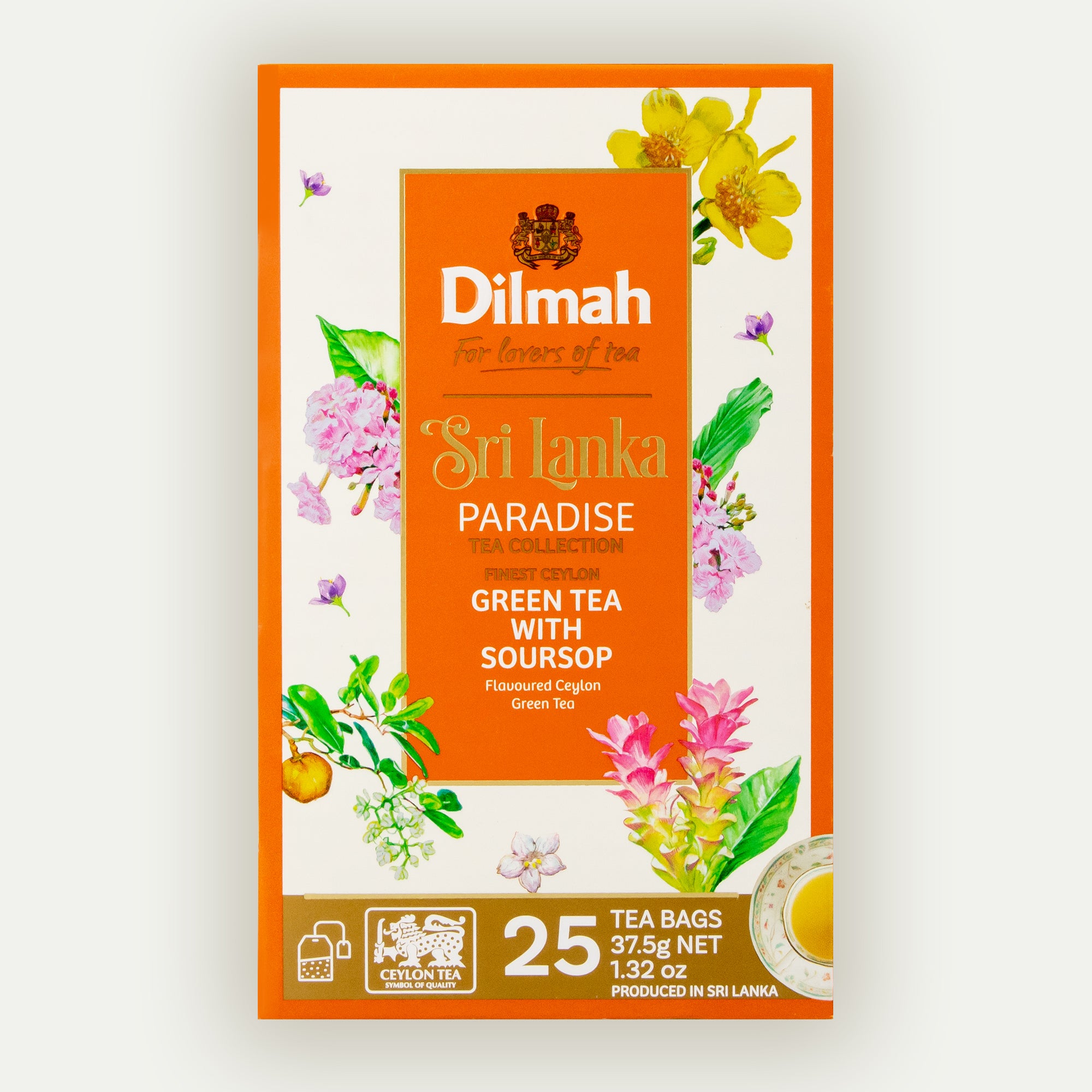 Dilmah Paradise Ceylon Green Tea with Soursop – 25 Tea Bags