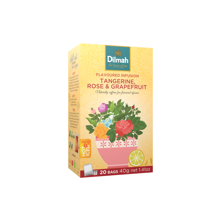Tangerine, Rose & Grapefruit Infusion-20 Tea Bags with Tag