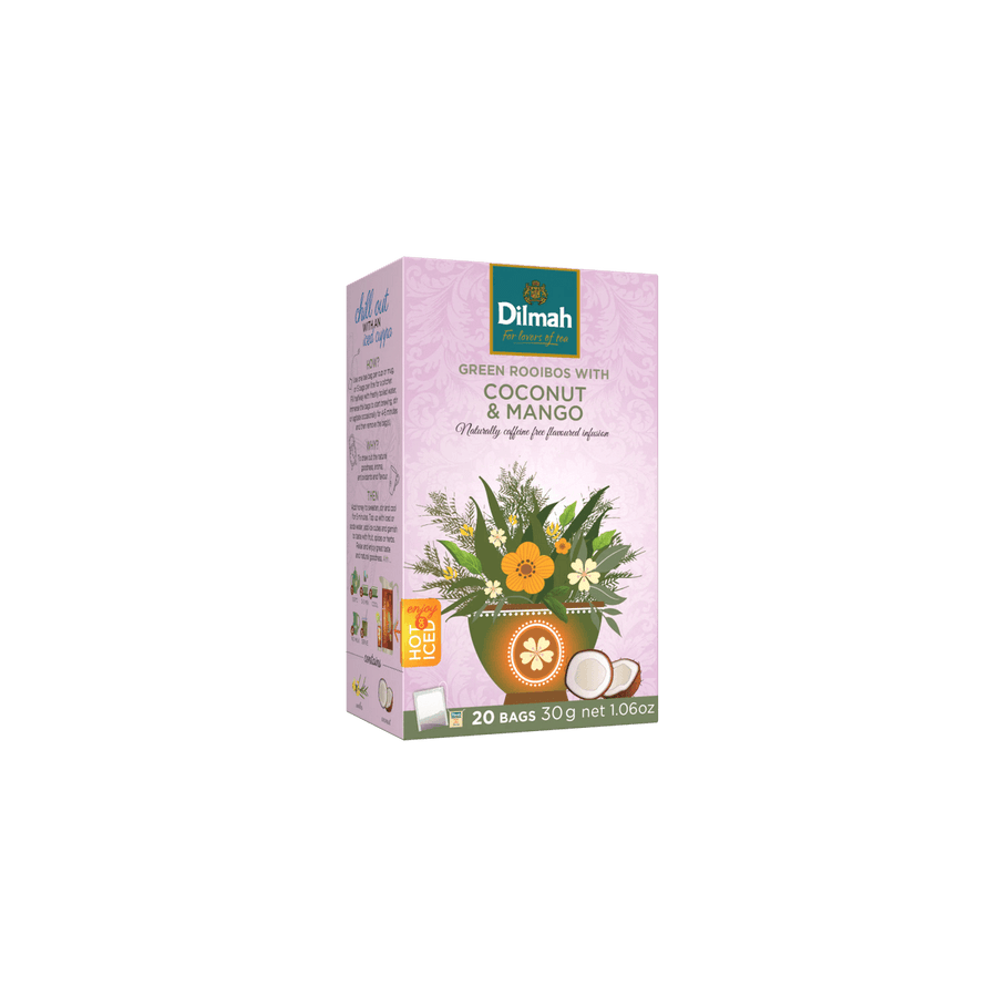 Green Rooibos Coconut & Mango Infusion-20 Tea Bags with Tag