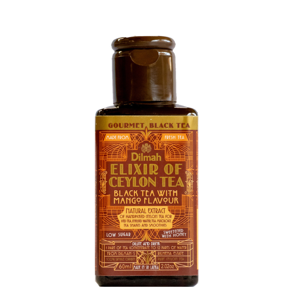 Elixir of Ceylon Black Tea Extract Mango Concentrate Bottle