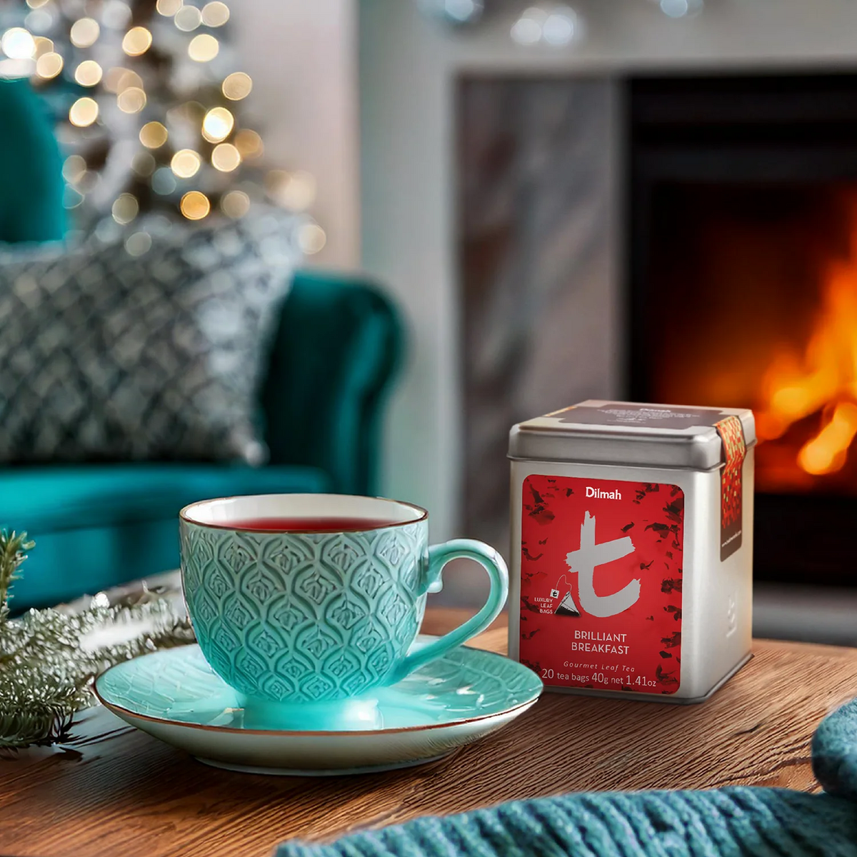 t-Series Brilliant Breakfast Ceylon Black Tea Tin Caddy-20 Luxury Leaf Tea Bags