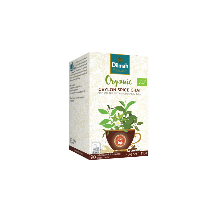 Dilmah Organic Ceylon Spice Chai Black Tea – 20 Individually Wrapped Bags