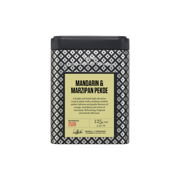 Silver Jubilee Mandarin & Marzipan Ceylon Black Tea Tin Caddy-125g Loose Leaf