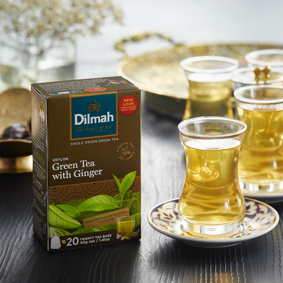 Ceylon Green Tea with Ginger-20 Tea Bags with Tag