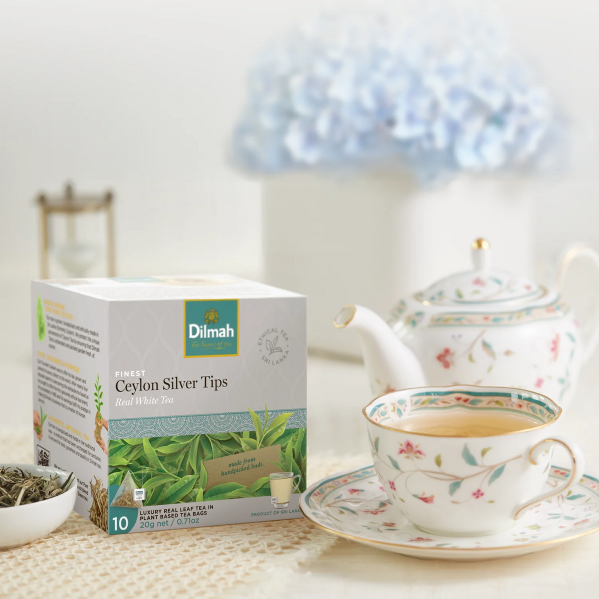 Ceylon Silver Tips White Tea-10 Luxury Leaf Tea Bags