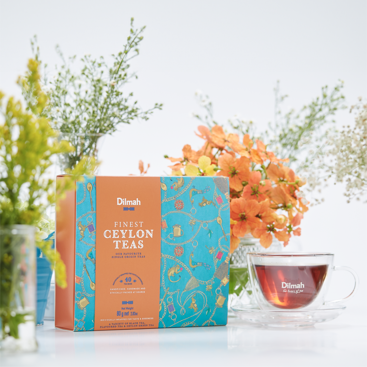 Dilmah Finest Ceylon Teas Variety Gift Pack-4x10 Individually Wrapped Tea Bags