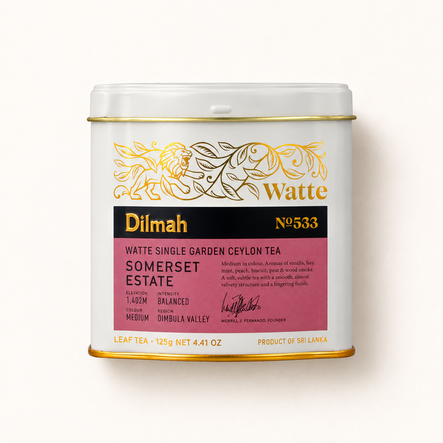 Dilmah Somerset Estate Watte Ceylon Black Tea Tin Caddy 125g Loose Leaf, Single Garden, High-Grown