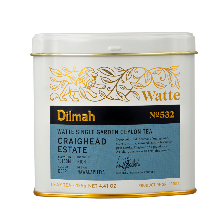 Dilmah Craighead Estate Watte Ceylon Black Tea Tin Caddy â€“ 125g Loose Leaf, Single Garden