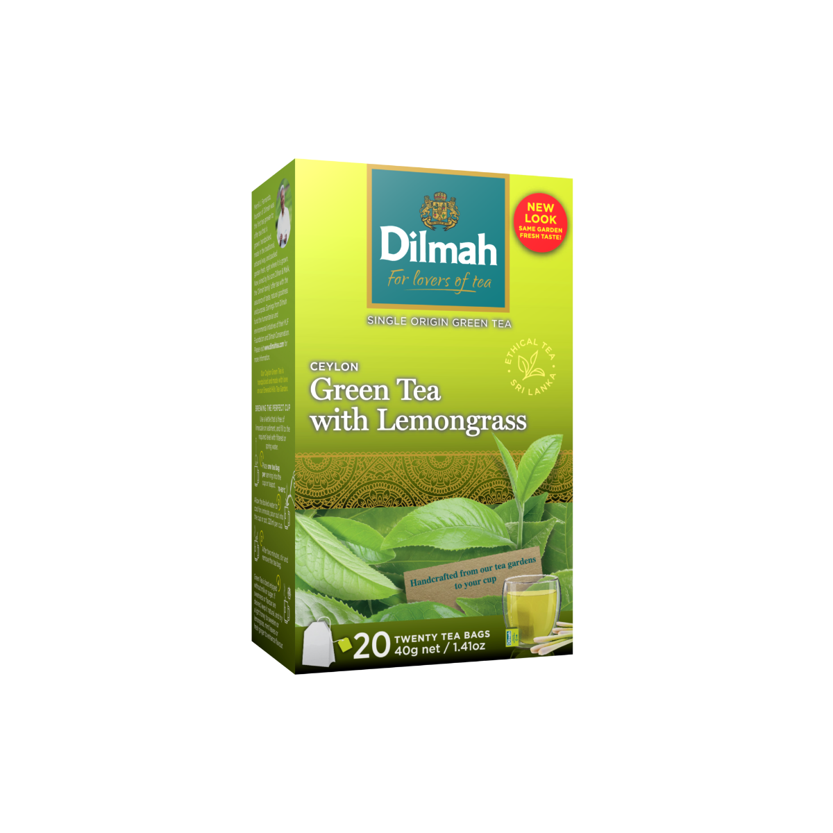 Ceylon Green Tea with Lemongrass-20 Tea Bags with Tag