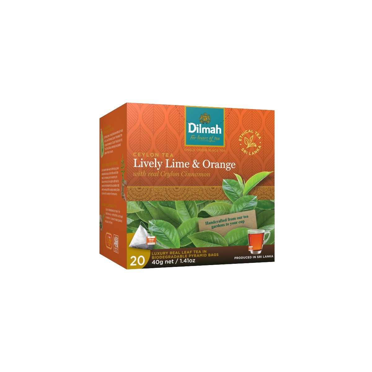 Inspiration Lively Lime & Orange Ceylon Black Tea-20 Luxury Leaf Tea Bags