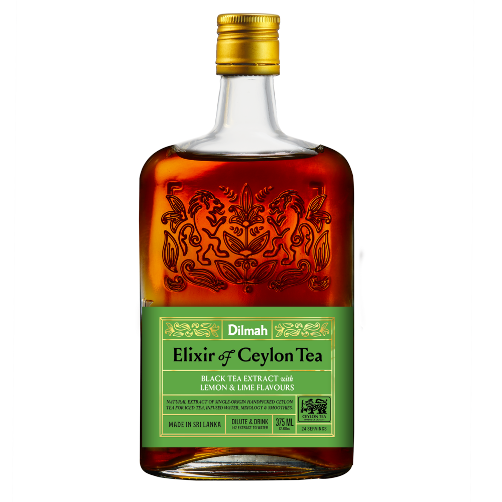 Elixir of ceylon black tea with lemon & lime 375ml glass bottle