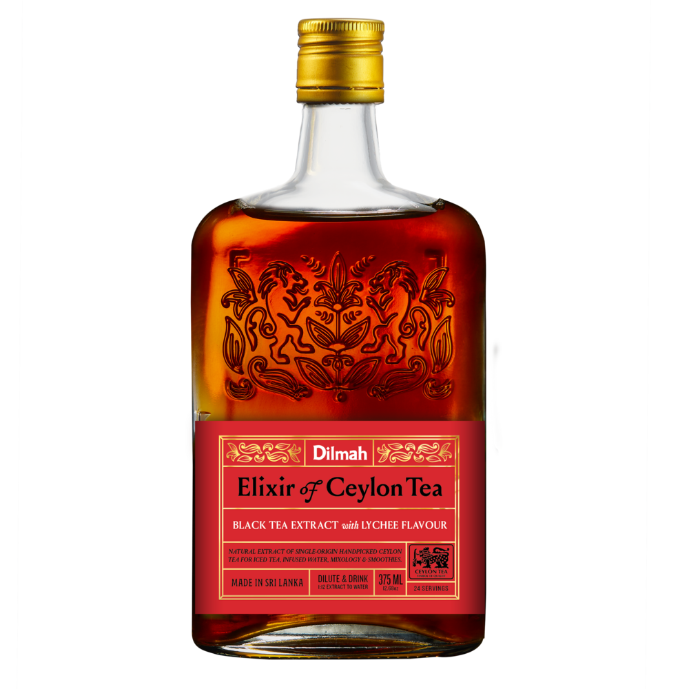 Elixir of ceylon black tea with lychee 375ml glass bottle