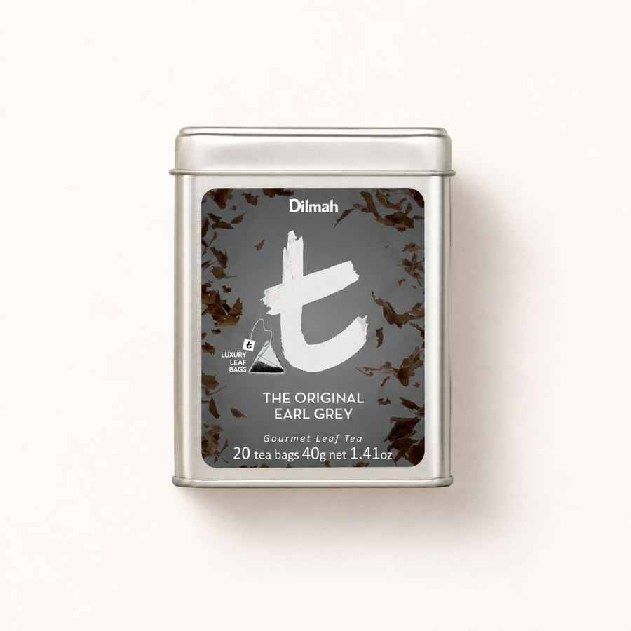 t-Series The Original Earl Grey Ceylon Black Tea Tin Caddy-20 Luxury Leaf Tea Bags