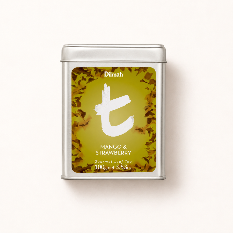 t-Series Mango & Strawberry Ceylon Black Tea Tin Caddy-100g Loose Leaf