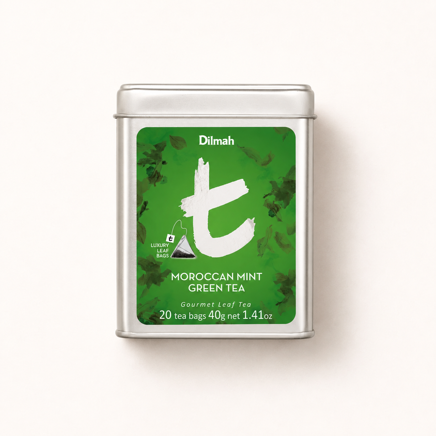 t-Series Moroccan Mint Green Tea Tin Caddy-20 Luxury leaf Tea Bags