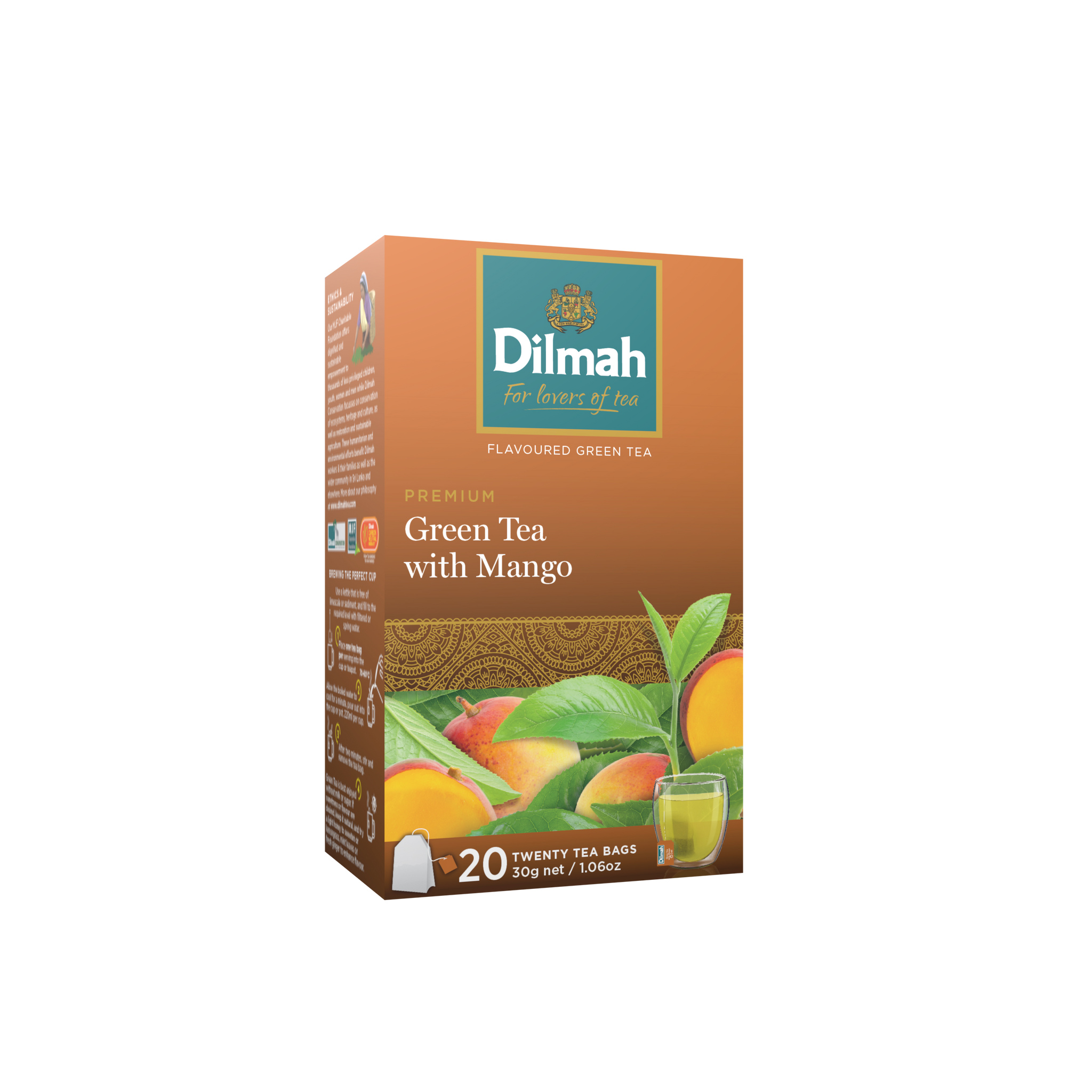 Premium Green Tea with Mango-20 Tea Bags with Tag