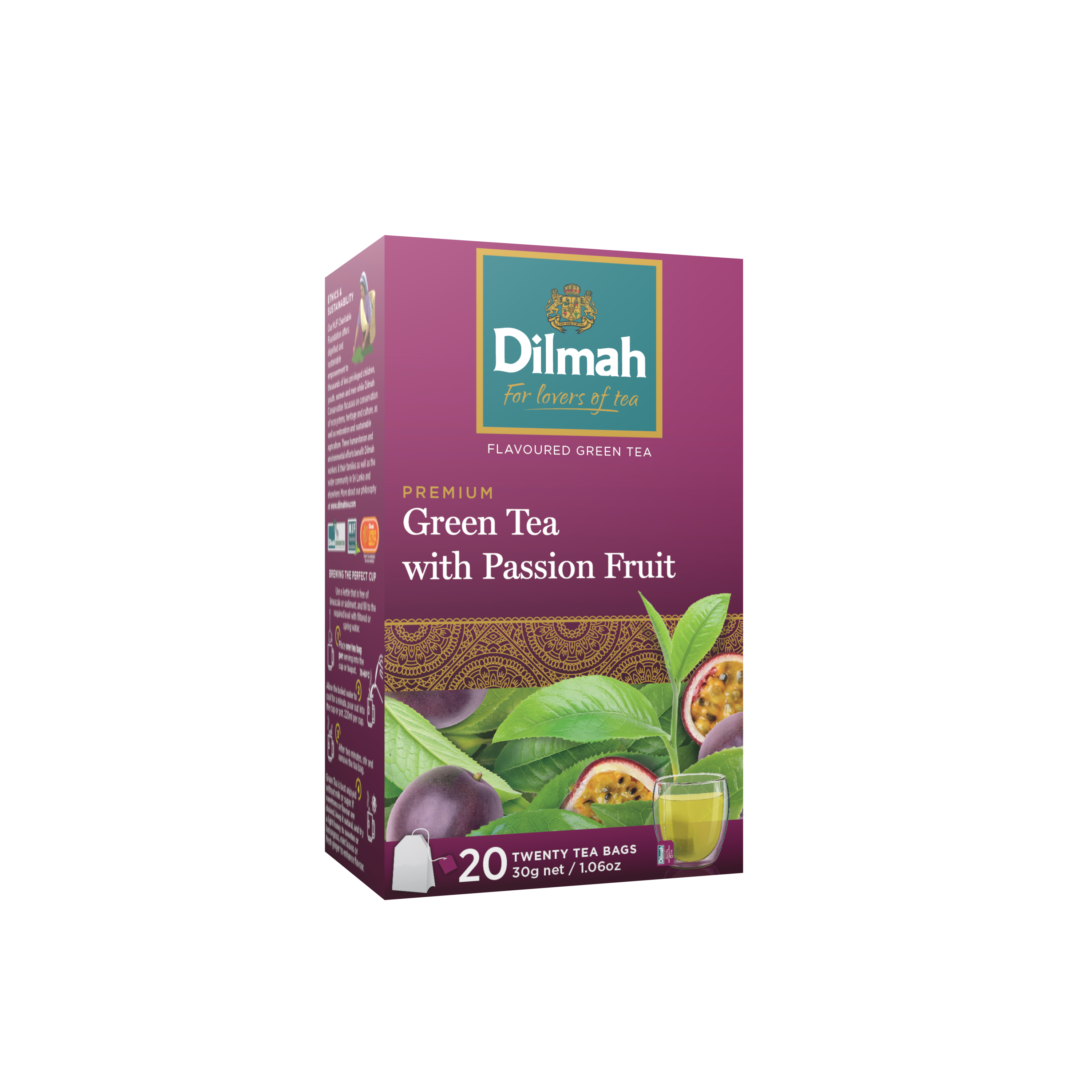 Premium Green Tea with Passion Fruit-20 Tea Bags with Tag