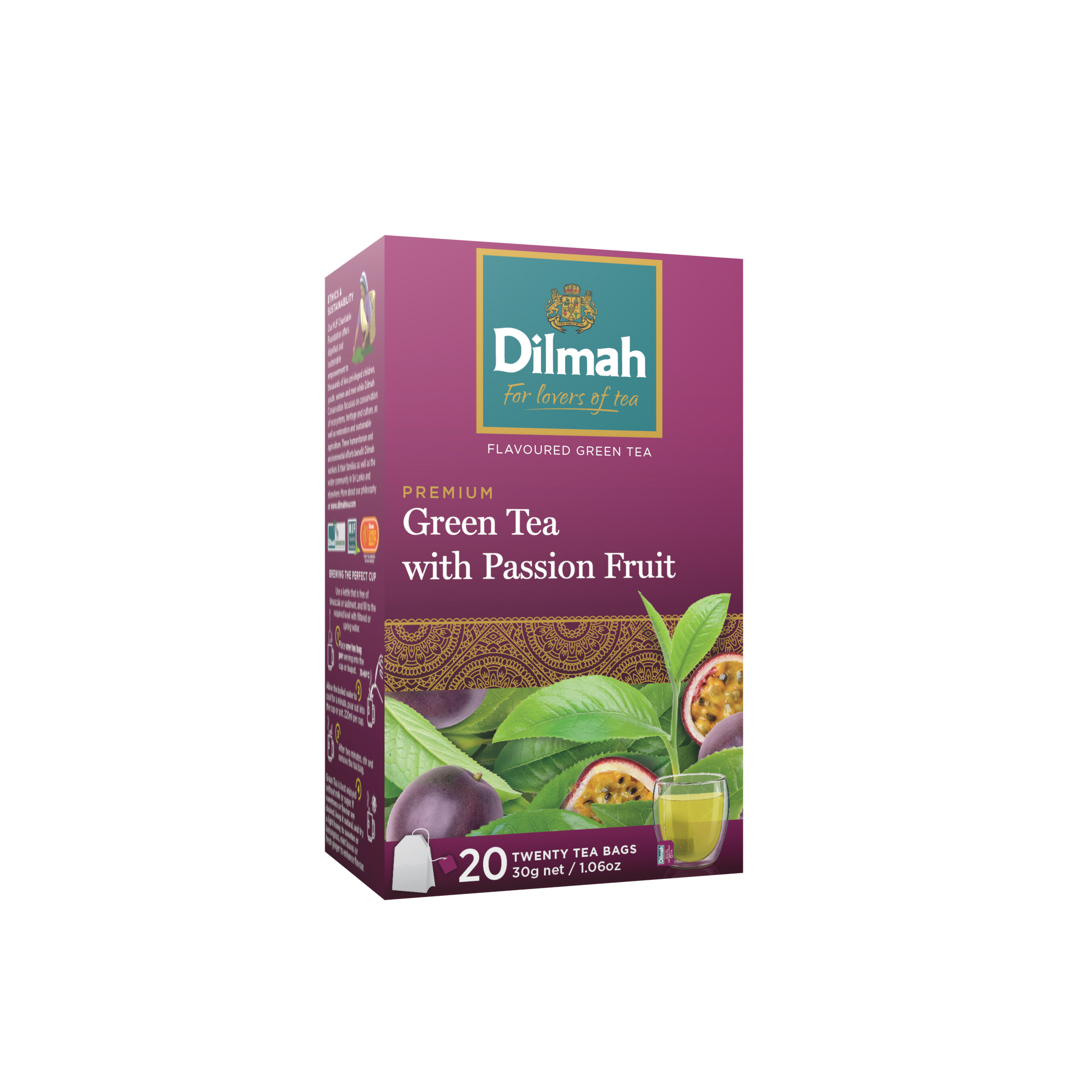 Premium Green Tea with Passion Fruit-20 Tea Bags with Tag