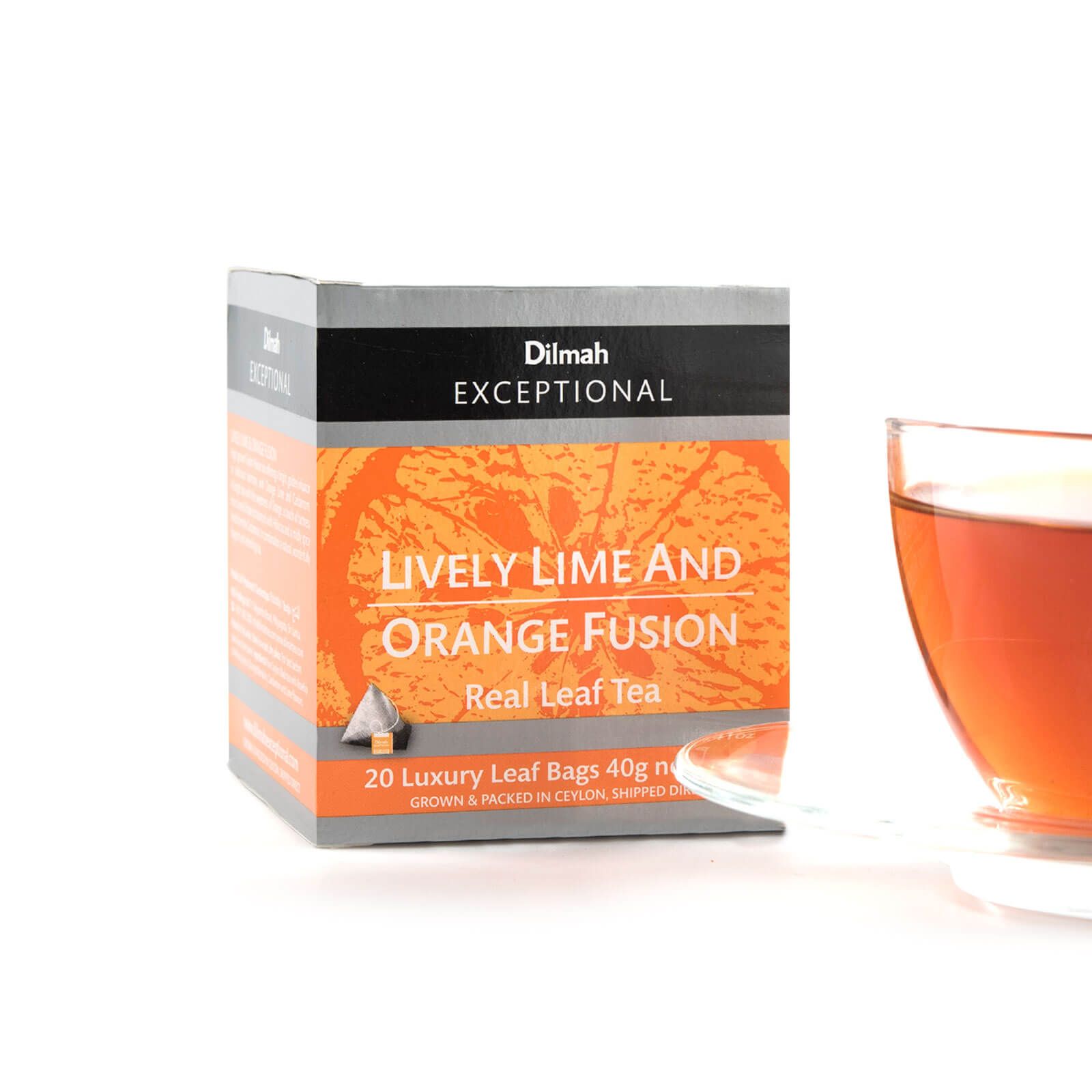 Exceptional Lively Lime & Orange Fusion Ceylon Black Tea-20 Luxury Leaf Tea Bags