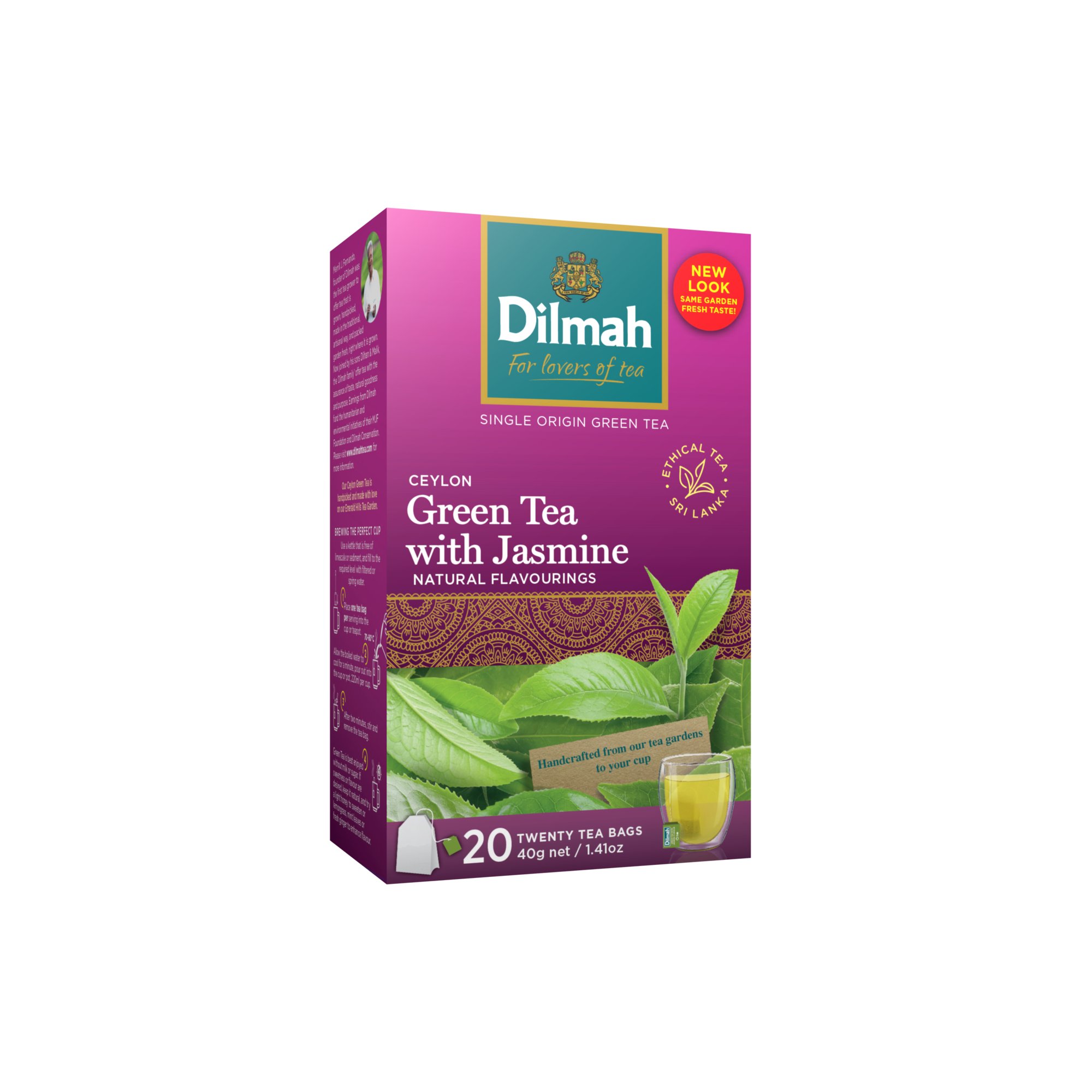 Ceylon Green Tea with Jasmine-20 Tea Bags with Tag