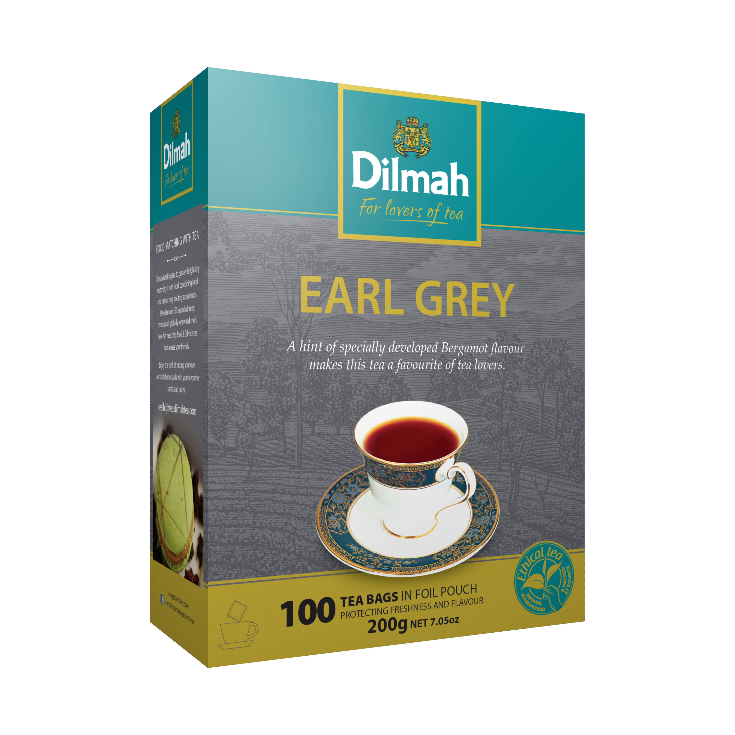 Gourmet Earl Grey Ceylon Black Tea-100 Tagless Tea Bags