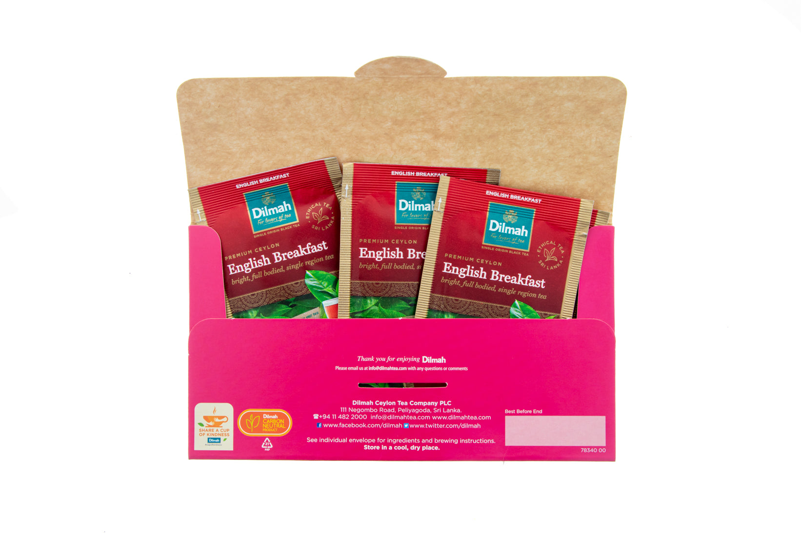 Thank You Envelope with English Breakfast Black Tea-6 Individually Wrapped Tea Bags