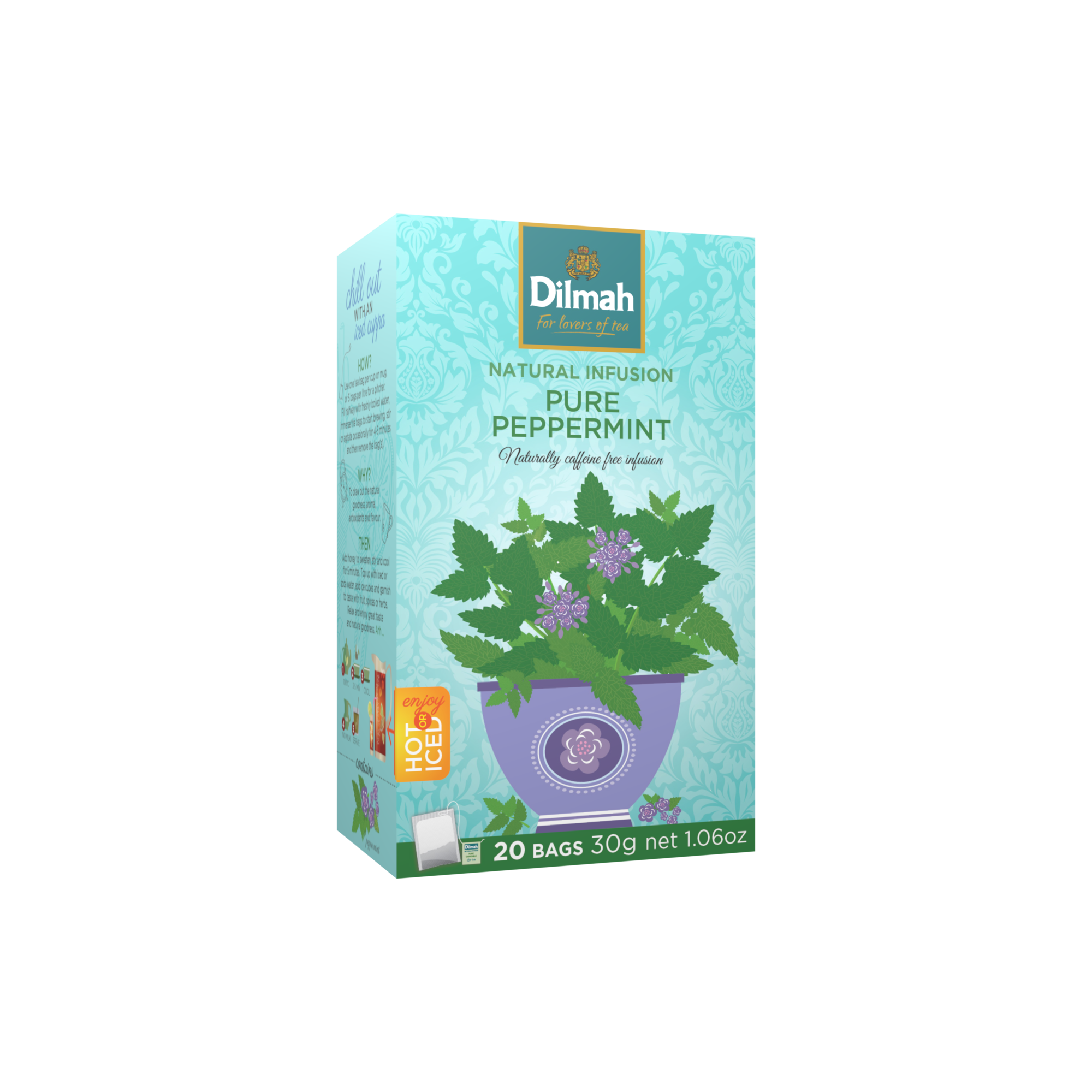 Pure Peppermint Leaves Infusion-20 Individually Wrapped Tea Bags