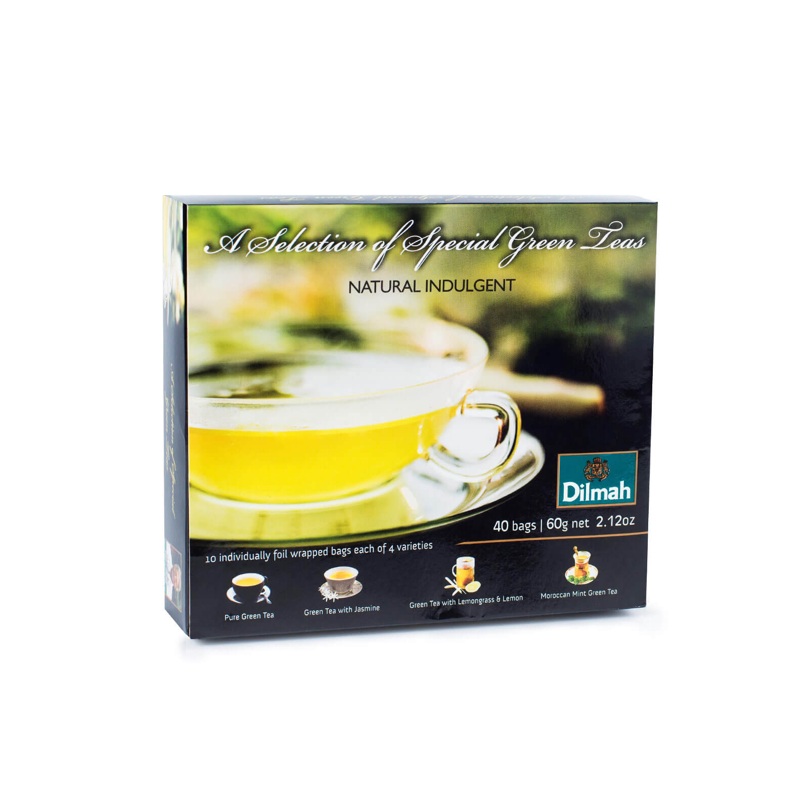 A Selection of Special Ceylon Green Teas Variety Gift Pack-4x10 Individually Wrapped Tea Bags